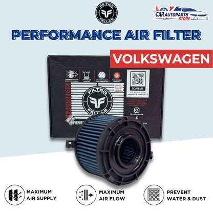 FELLAS Performance Air Filter for VOLKSWAGEN | Drop In Air Filter / Open Pod Washable VW Golf