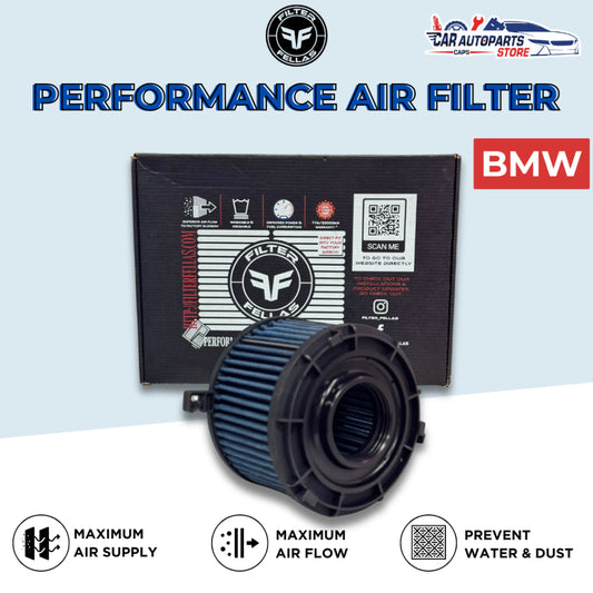 FELLAS Performance Air Filter for BMW | Drop In Air Filter / Open Pod Washable F10 1 2 3 SERIES X5