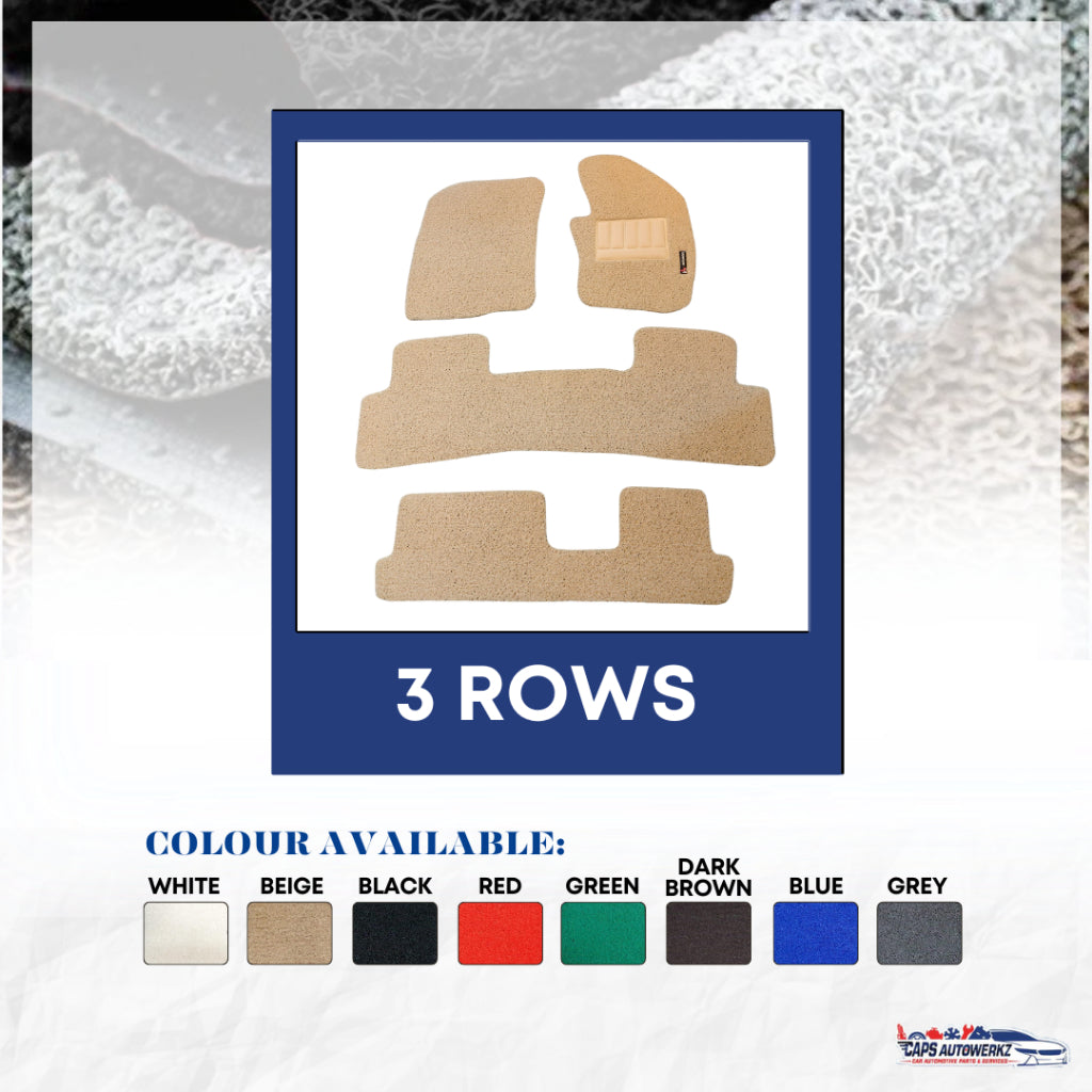 VW SHARAN Premium Customized Single Color Coil Car Mats | Car Floor Mat / Carpet Carmat Volkswagen