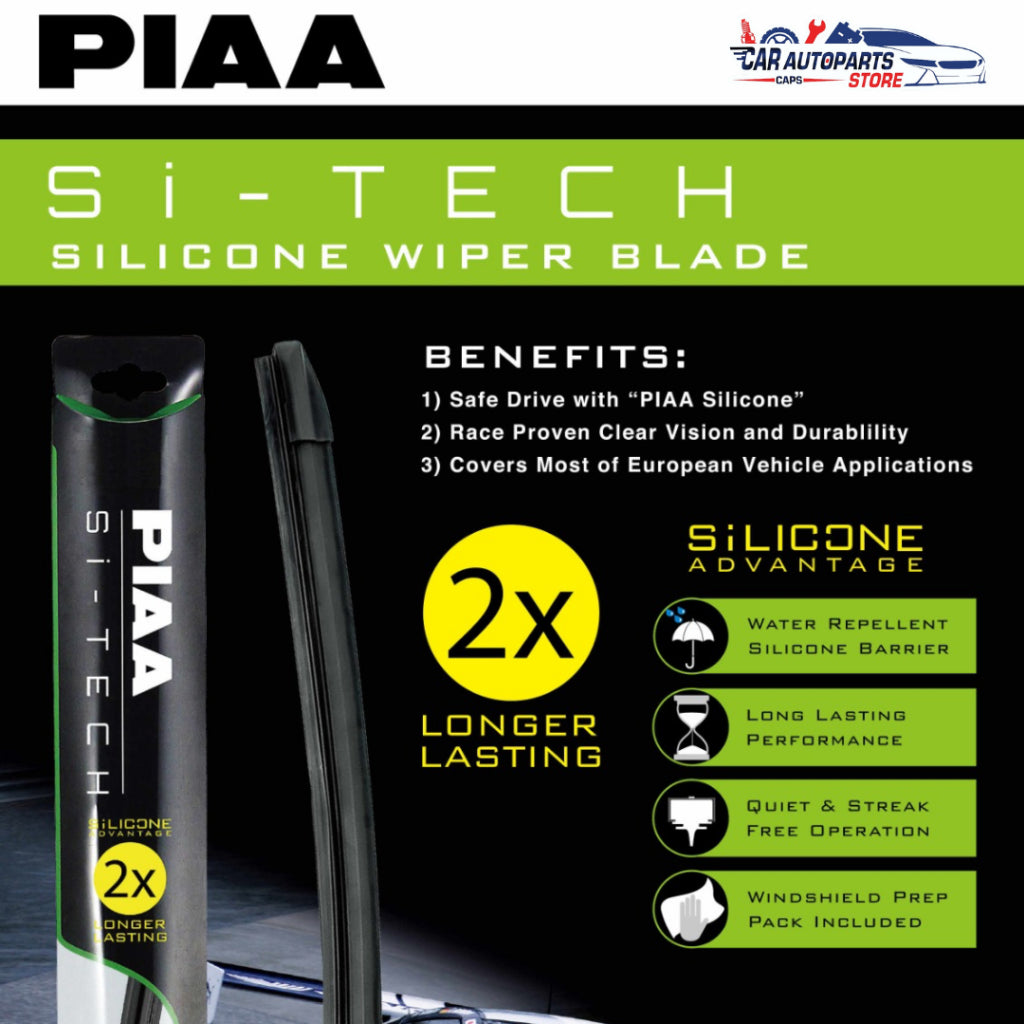 PIAA Silicone Flat Wiper Blade | Si-tech Premium Front Windscreen Car Wiper with Multi-Adaptors