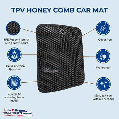 Customized TPV Honeycomb Car Mats Set | Waterproof Car Floor Mat / Anti-slip Durable Rubber Carpet