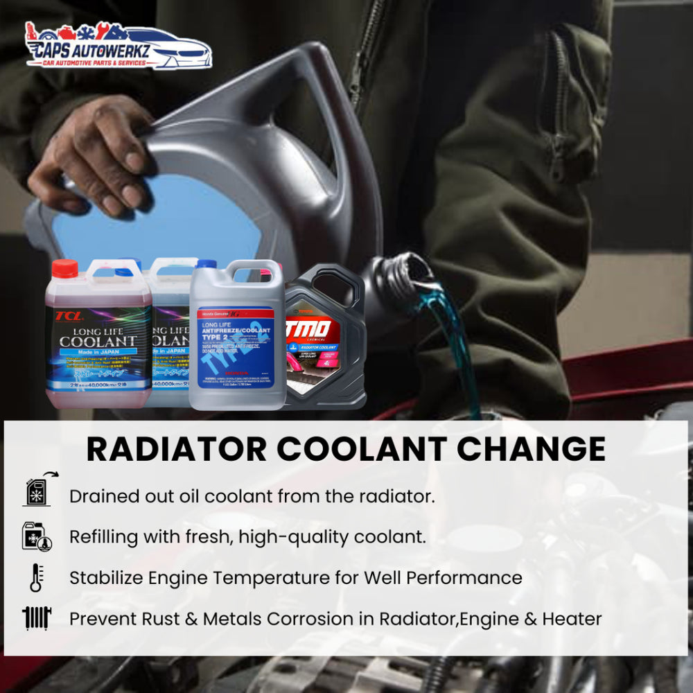 Car Services - Coolant Change | TCL Premium Radiator Antifreeze / Honda/ Toyota Coolant change
