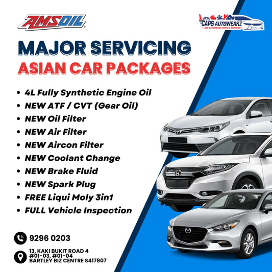Major Servicing Package - AMSOIL Asian Car Service Package | Full Car Services with ATF/CVT | PM Car Model
