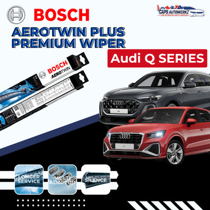 AUDI Q-Series BOSCH Aerotwin Car Front Wiper Set & Rear Wiper  | Q2 / Q3 / Q5 / Q7 / Q8