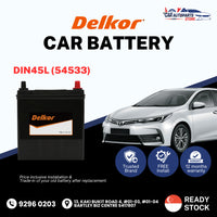DELKOR DIN45L (45AH) Vehicle Battery | Shop Install / Onsite Van Car Battery Replacement Service