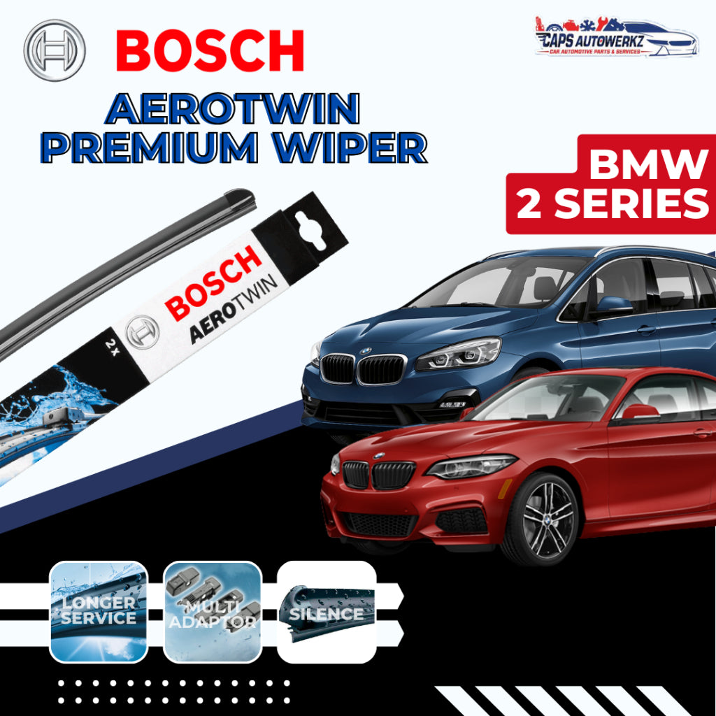 BMW 2 Series BOSCH Car Front Wiper Set & Rear Wiper | Premium Aerotwin Grand Tourer & Active Tourer
