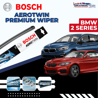 BMW 2 Series BOSCH Car Front Wiper Set & Rear Wiper | Premium Aerotwin Grand Tourer & Active Tourer