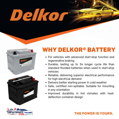DELKOR EFB LN2 (60AH) Vehicle Battery | Shop Install /Onsite Car Battery Replacement Service DIN55L