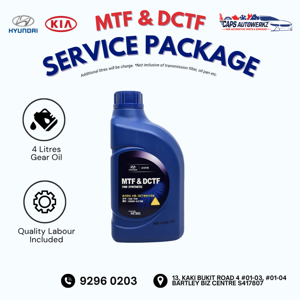 Car Service - Hyundai/Kia Original Gear Oil Service Package | Gearbox Oil Change SG | ATF CVTF DCTF