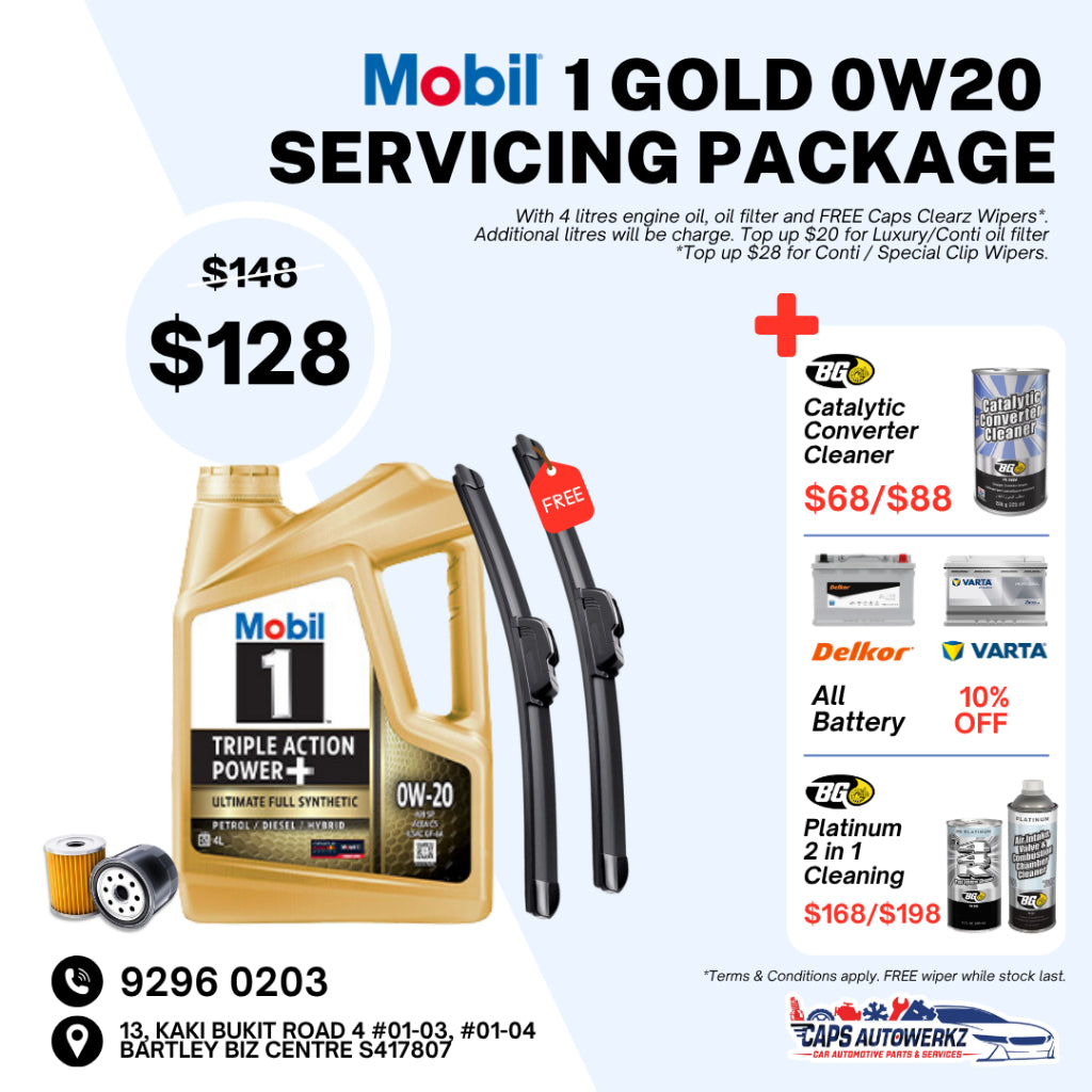 Car Servicing Package - Mobil 1 Gold Engine Oil Service Package | 0W20 5W30 0W40