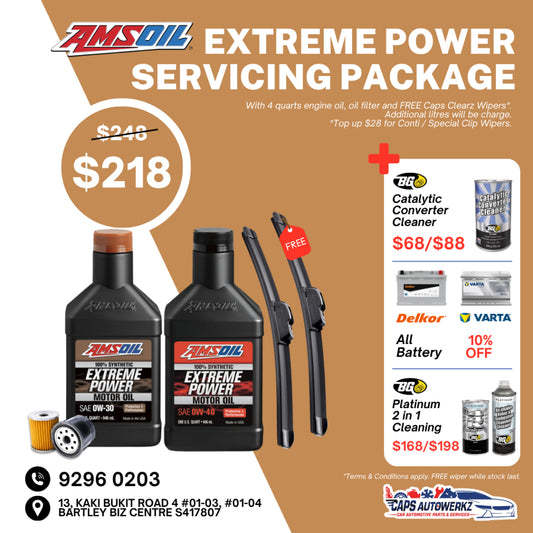 Car Servicing Package - AMSOIL Extreme Power Engine Oil Service Package | 0W30 / 0W40