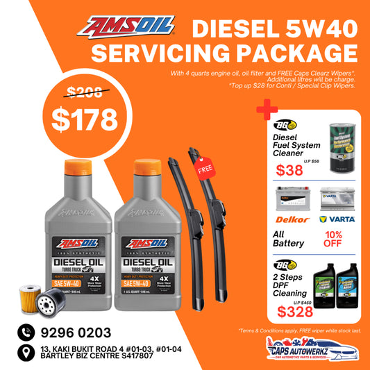Car Servicing Package - AMSOIL Diesel Oil 5W40 Service Package | Fully Synthetic