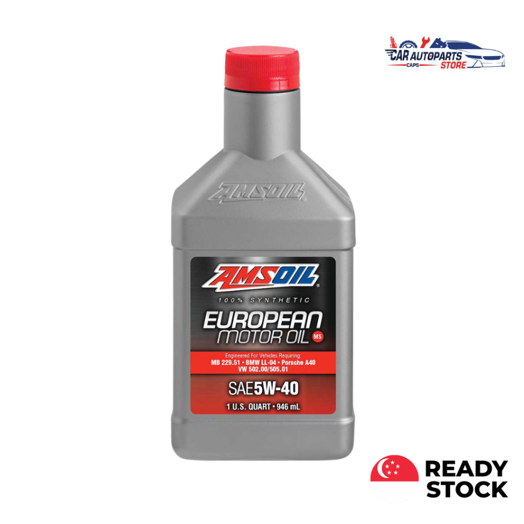 AMSOIL European Engine Oil 5W40 100% Synthetic 946ml (1 Quart) | Car Motor Oil 5W-40