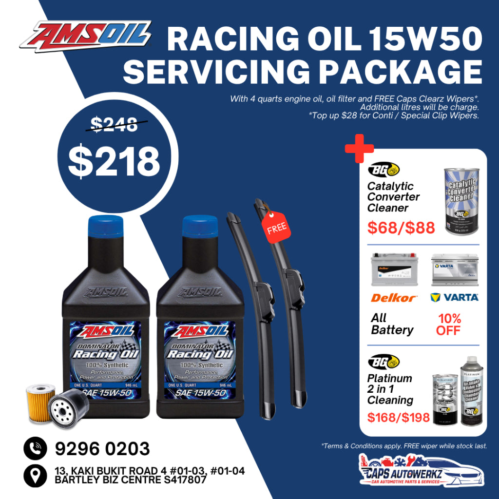 Car Servicing Package - AMSOIL Dominator Racing Oil Engine Oil Service Package | 15W50