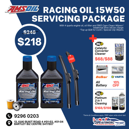 Car Servicing Package - AMSOIL Dominator Racing Oil Engine Oil Service Package | 15W50