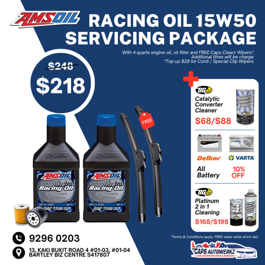 Car Servicing Package - AMSOIL Dominator Racing Oil Engine Oil Service Package | 15W50