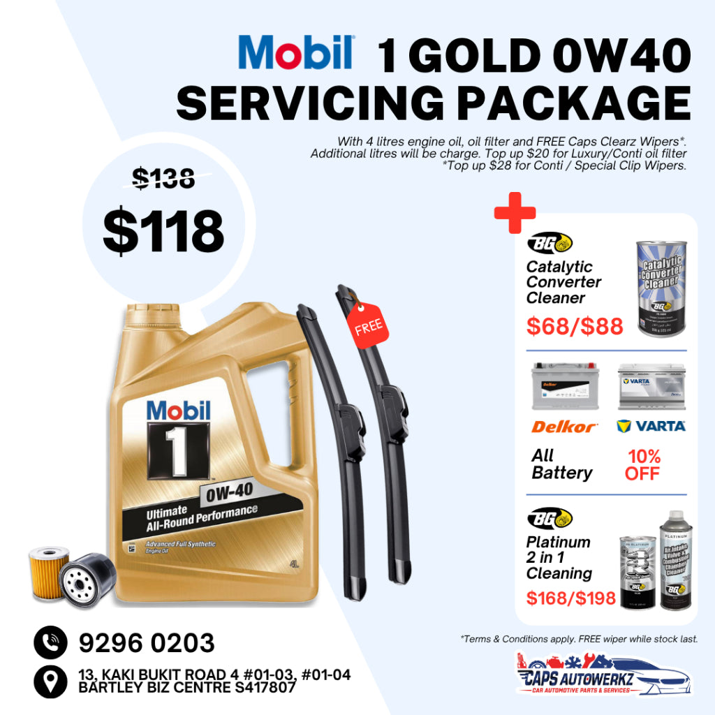 Car Servicing Package - Mobil 1 Gold Engine Oil Service Package | 0W20 5W30 0W40