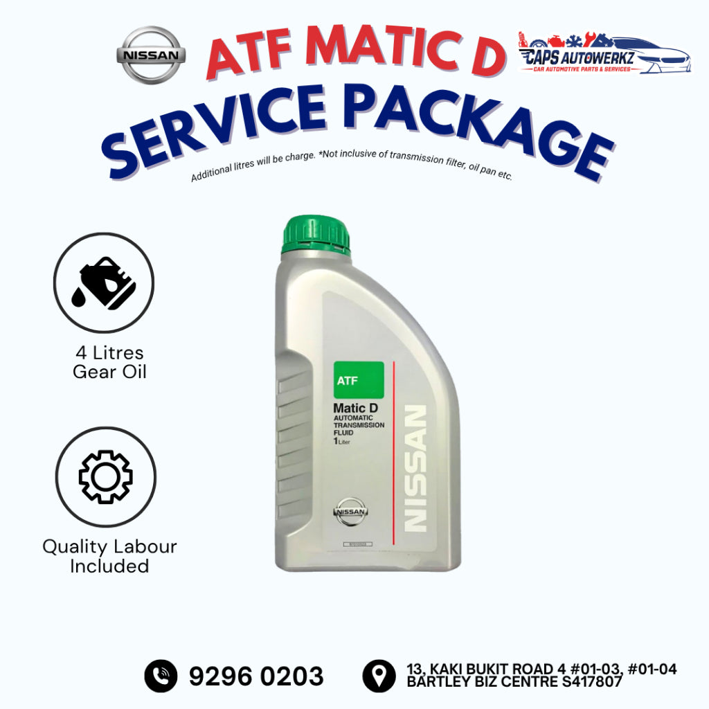Car Service - Nissan Original ATF Service Package | Gearbox Oil Change SG | Transmission Fluid