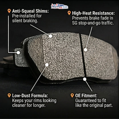 [INSTALL INCLUDED] MASUMA Car Brake Pads Change Service | Low Dust/Durable | Front Rear Replacement