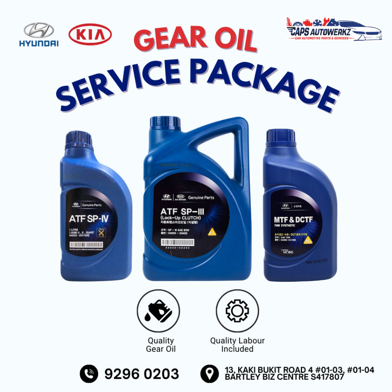 Car Service - Hyundai/Kia Original Gear Oil Service Package | Gearbox Oil Change SG | ATF CVTF DCTF