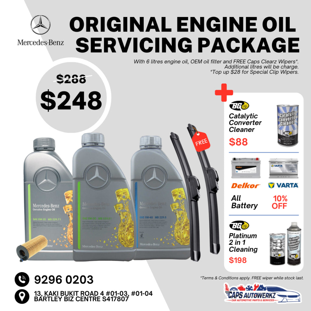 Car Servicing Package - Mercedes Benz Original Engine Oil Service Package | 0W20 5W30 5W40