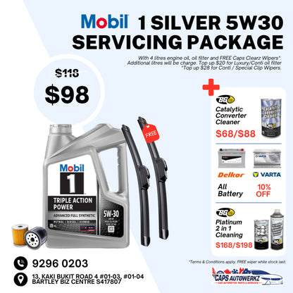 Car Servicing Package - Mobil 1 Gold Engine Oil Service Package | 0W20 5W30 0W40