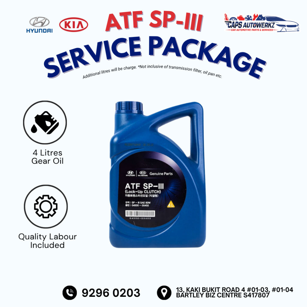 Car Service - Hyundai/Kia Original Gear Oil Service Package | Gearbox Oil Change SG | ATF CVTF DCTF