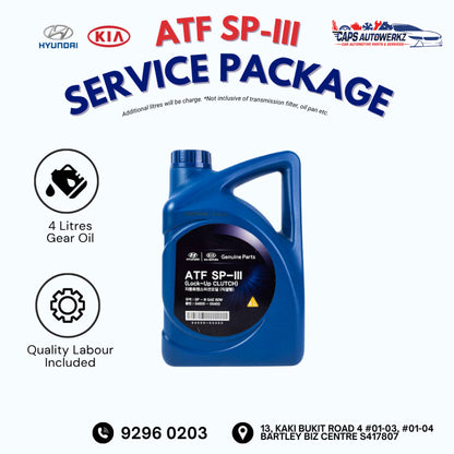 Car Service - Hyundai/Kia Original Gear Oil Service Package | Gearbox Oil Change SG | ATF CVTF DCTF