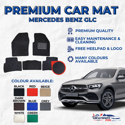 MERCEDES BENZ GLC  Premium Customized Single Color Coil Car Mat Set | Car Floor Mats / Carpet