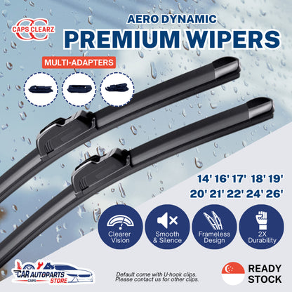 Fiat Doblo | CAPS CLEARZ Premium Car Wipers - Front Windshield Wiper Set | OEM