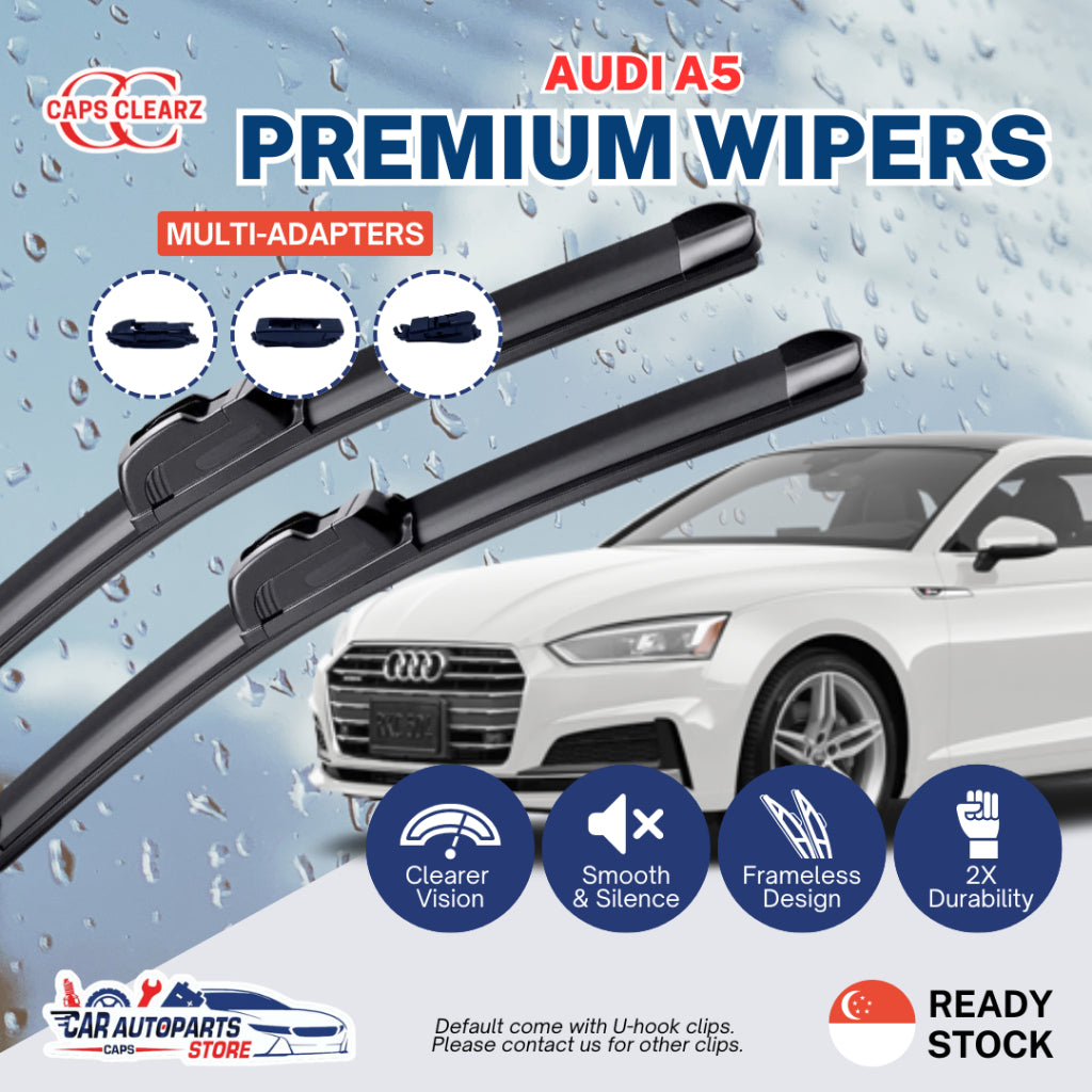 Audi A4 / A5 CAPS CLEARZ Premium Car Wipers - Front Windshield Wiper Set | Audi OEM Wiper