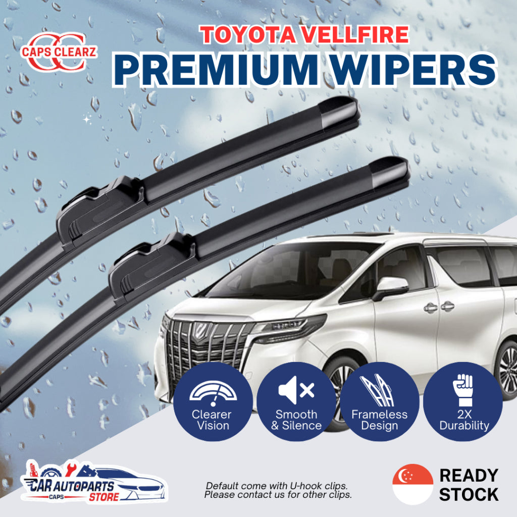 Toyota Estima | CAPS CLEARZ Premium Car Wipers - Front Windshield Wiper Set / Rear Wiper