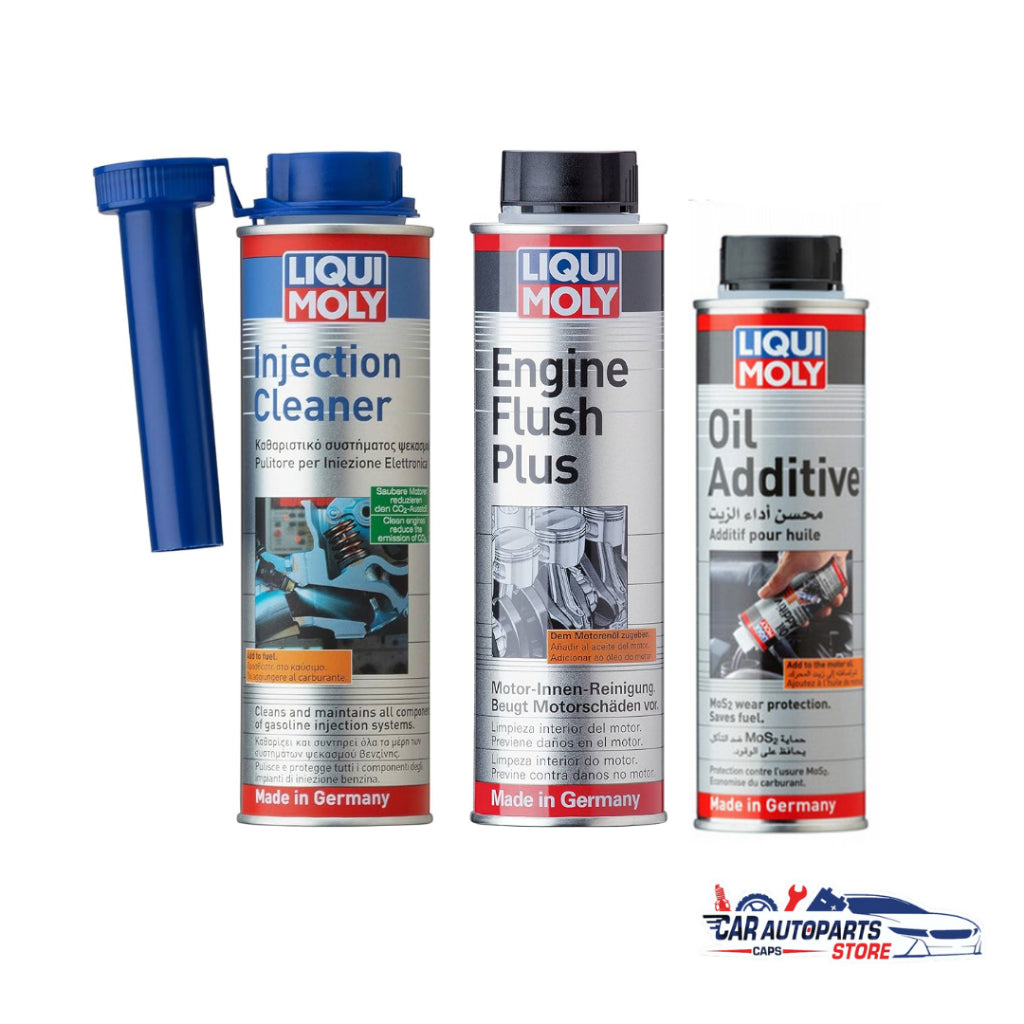 Liqui Moly 3in1 Additives Set | Engine Flush Plus / Oil Additive / Injection Cleaner 300ML
