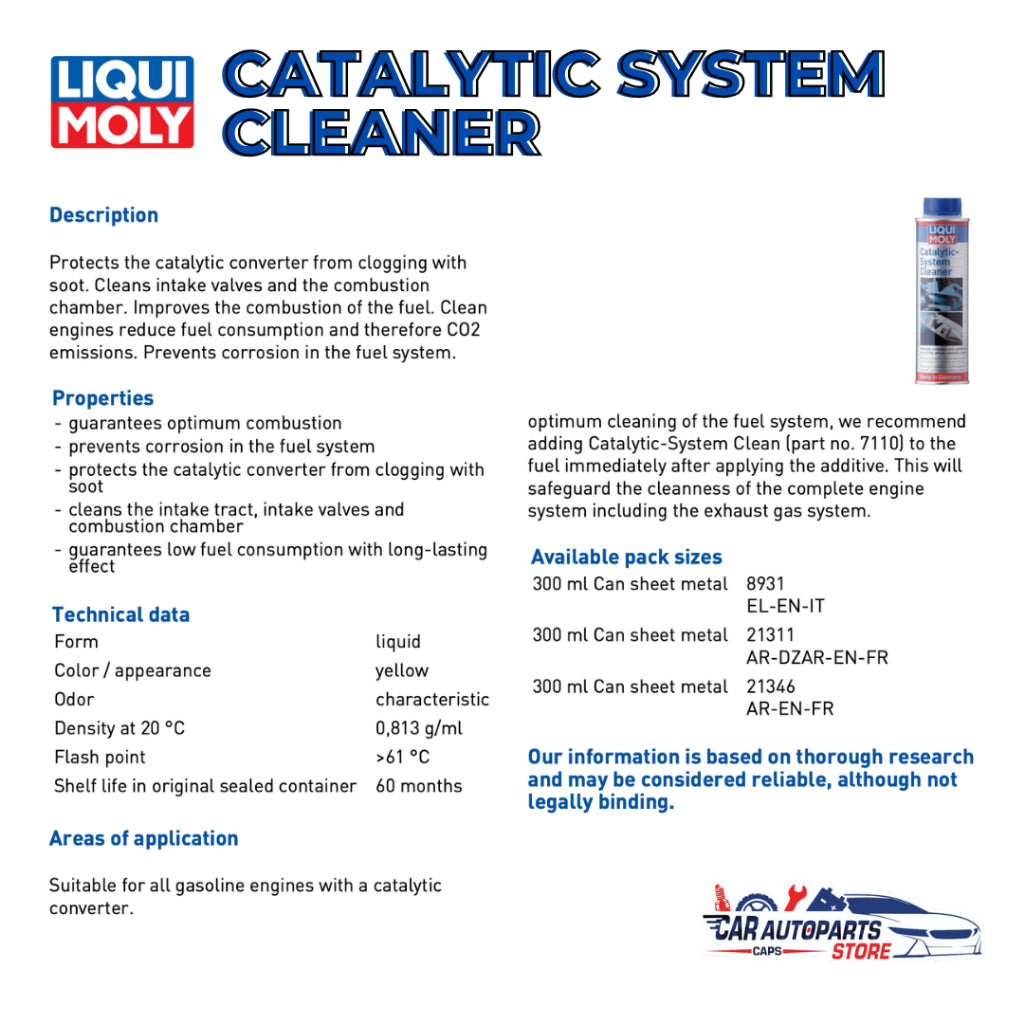 Car Services - LIQUI MOLY Catalytic Cleaning Service | Catalytic System Cleaner with labour