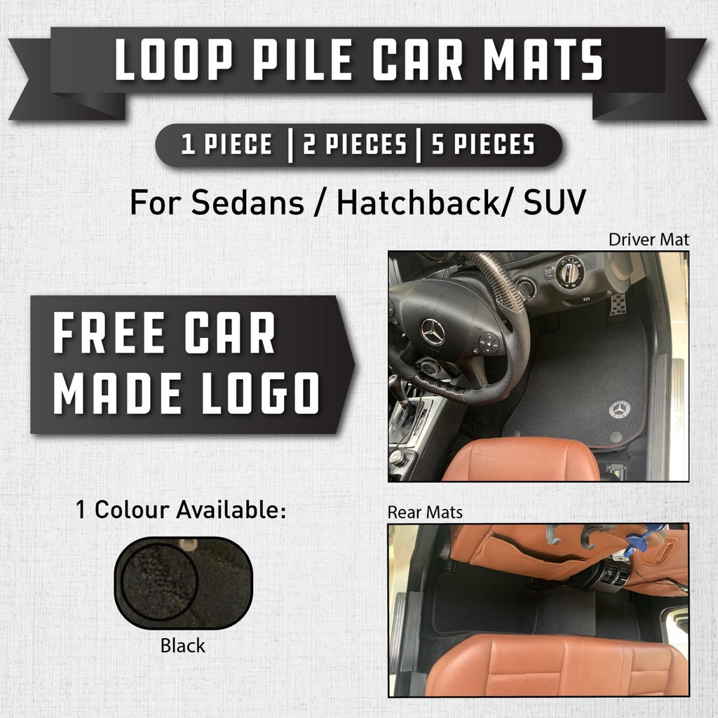 Premium Customized Loop Pile Car Mats (Available for Single Driver & Whole Sets [Front and Rear])