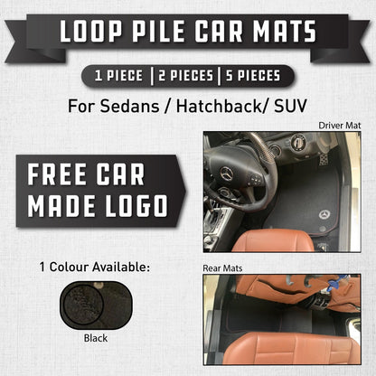 Premium Customized Loop Pile Car Mats (Available for Single Driver & Whole Sets [Front and Rear])