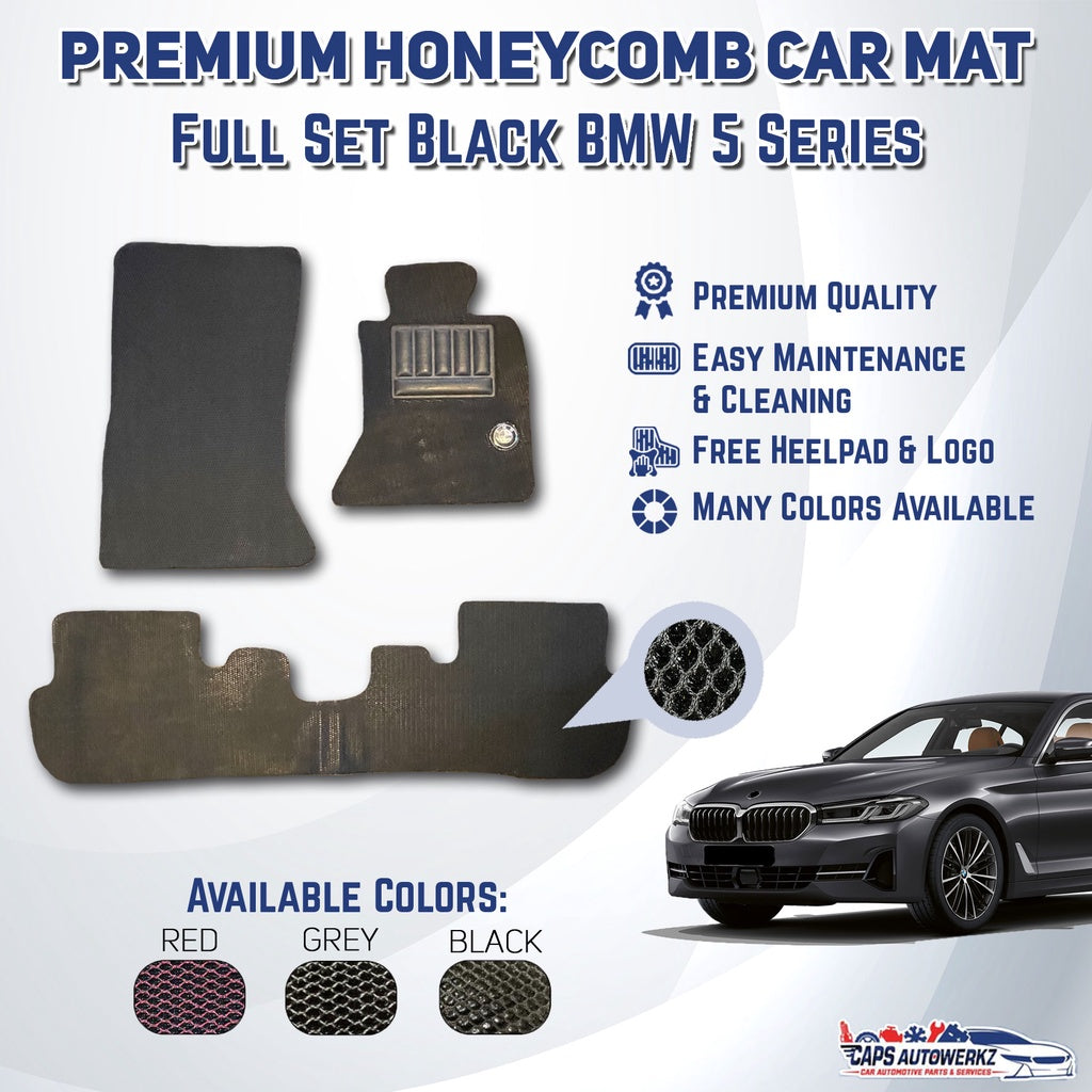 Premium Customized Honey Comb Car Mats BMW 5 Series (Available for Single Driver & Whole Sets [Front and Rear])