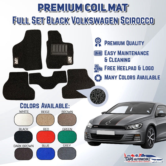 Premium Customized Single Color Coil Car Mats Volkswagen Scirocco