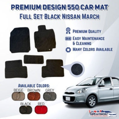 Premium Design 550 Car Mat Full Set Nissan March