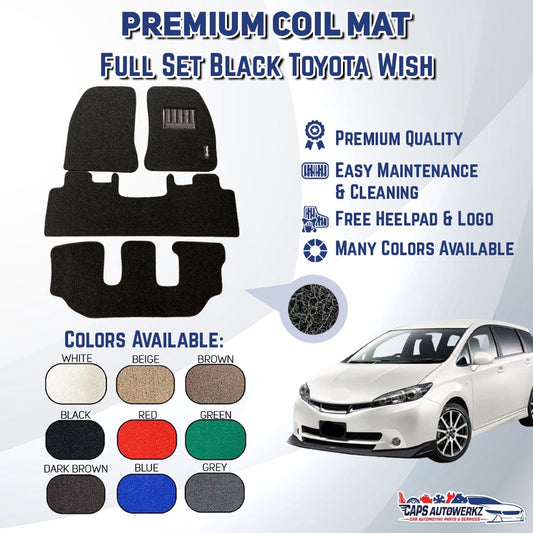 Premium Customized Single Color Coil Car Mats Toyota Wish