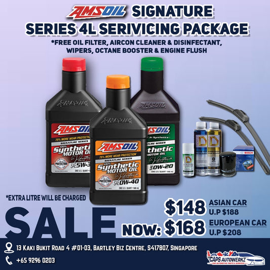 AMSOIL Signature Series 4L Fully Synthetic Engine Oil Servicing Package | 0W20/ 5W30/ 0W40