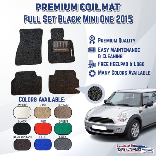 Premium Customized Single Color Coil Car Mats Mini One (Available for Single Driver & Whole Sets [Front and Rear])