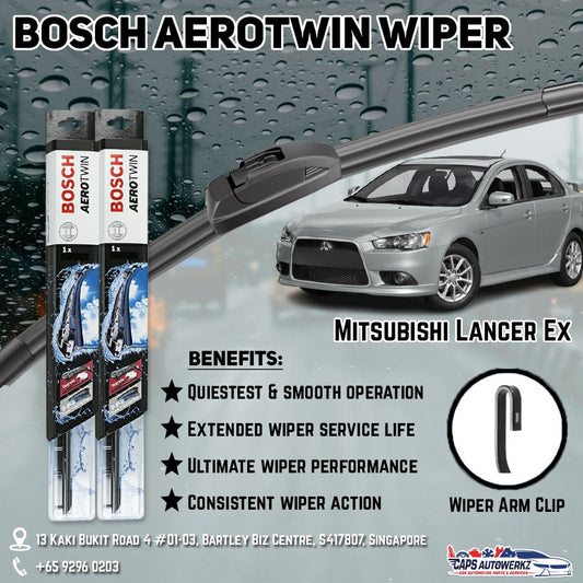 Mitsubishi Lancer Ex Car Wiper Set | Premium AeroTwin FRONT & REAR (OEM ONLY)