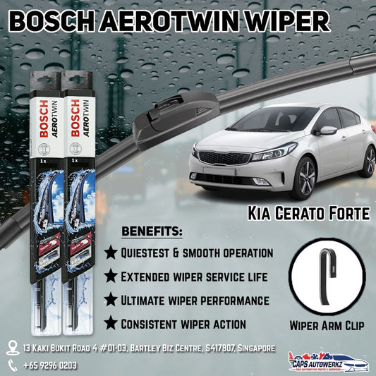 Kia Cerato Forte Car Wiper Set | Premium AeroTwin FRONT & REAR (OEM ONLY)