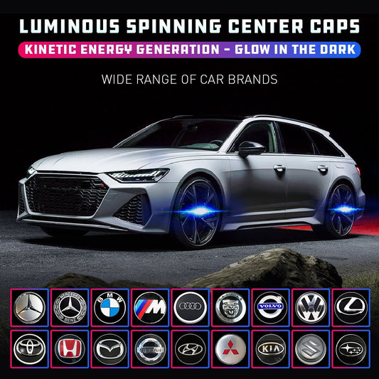 Luminous LED Spinning RIM Center Cap Set (4 Pcs) | Illuminate Your Rims! Upstyle your ride! [PROMOTIONAL PRICE NOW]