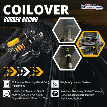Border Street Spec Coilover With Installation | Suitable for Most Asian Cars & Continental Cars