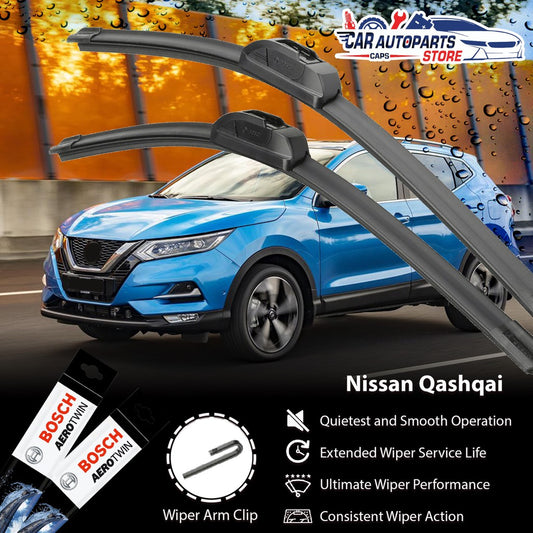 NISSAN QASHQAI 2016 ONWARDS Bosch Car Wiper Set | Basic Advantage / Premium AeroTwin FRONT | REAR OEM WIPERS