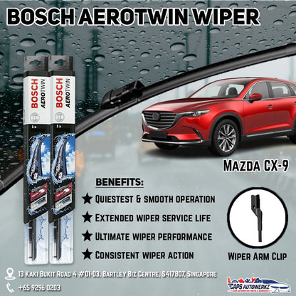 Mazda CX9 Car Wiper Set | Premium AeroTwin FRONT & REAR (OEM ONLY)