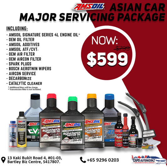 AMSOIL Major Servicing 4L Fully Synthetic Engine Oil Servicing Package | 0W20/ 5W30/ 0W40 - Asian Car