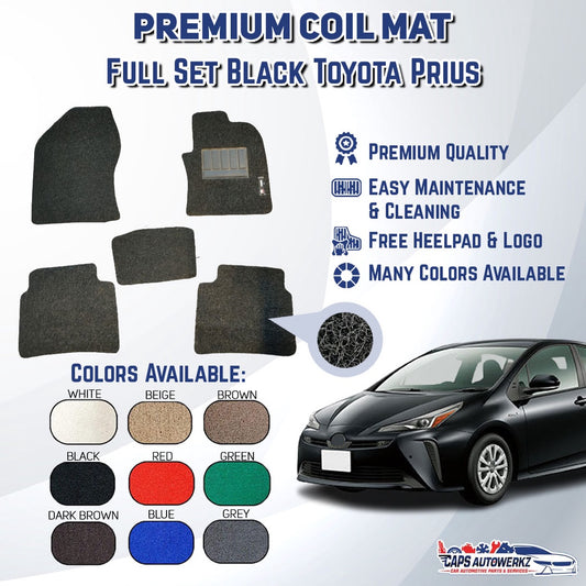 Premium Customized Single Color Coil Car Mats Toyota Prius